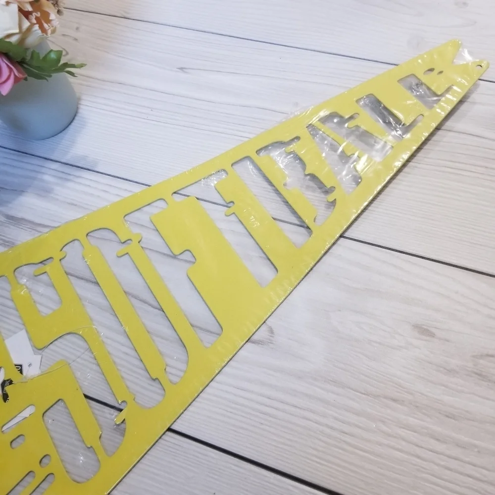 NWT Yellow softball pennant metal wall decor - Picture 6 of 10